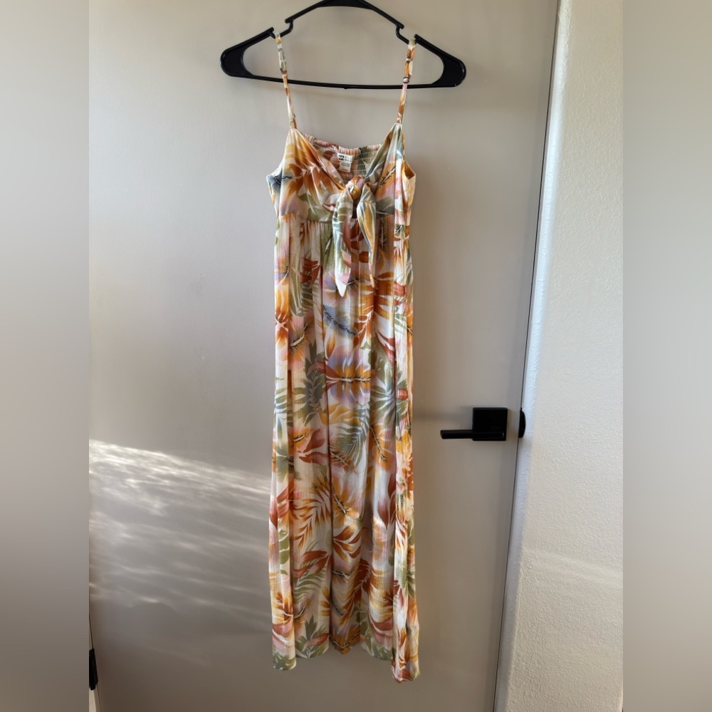 Billabong Multicolor Smocked Tie Front Dress
